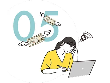 お金が飛んでいっている画像